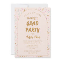 Puppy Graduation Blush Pink Gold Modern Photos
