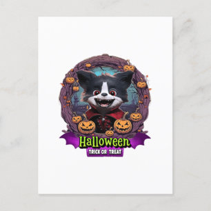 Puppy Halloween Costume Postcard