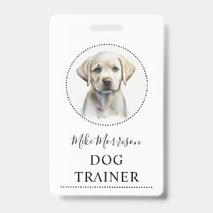 Puppy Illustration Dog Trainer Badge