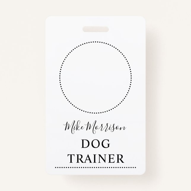 Puppy Illustration Dog Trainer Badge (Front)