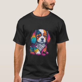 Puppy Illustration With Vivid Colour  T-Shirt