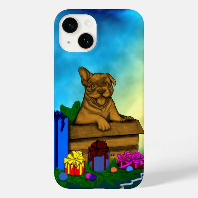 Puppy in A Box , Merry Xmas Case-Mate iPhone Case (Back)