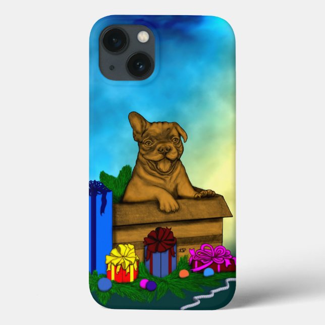 Puppy in A Box , Merry Xmas Case-Mate iPhone Case (Back)