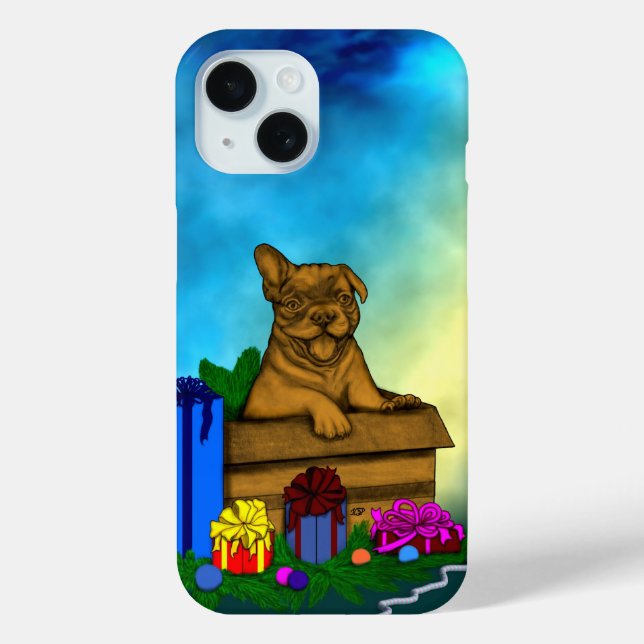 Puppy in A Box , Merry Xmas Case-Mate iPhone Case (Back)