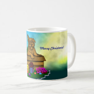 Puppy in A Box , Merry Xmas Coffee Mug
