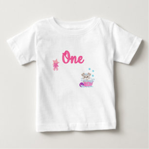 Puppy in Bath One Year Old Girl Birthday Baby T-Shirt