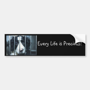 puppy in cage, Every Life is Precious! Bumper Sticker