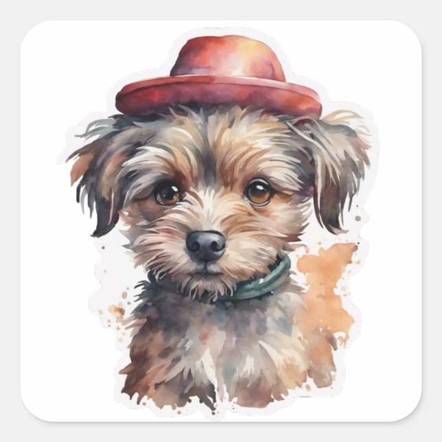 Puppy in Hat Sticker (Front)