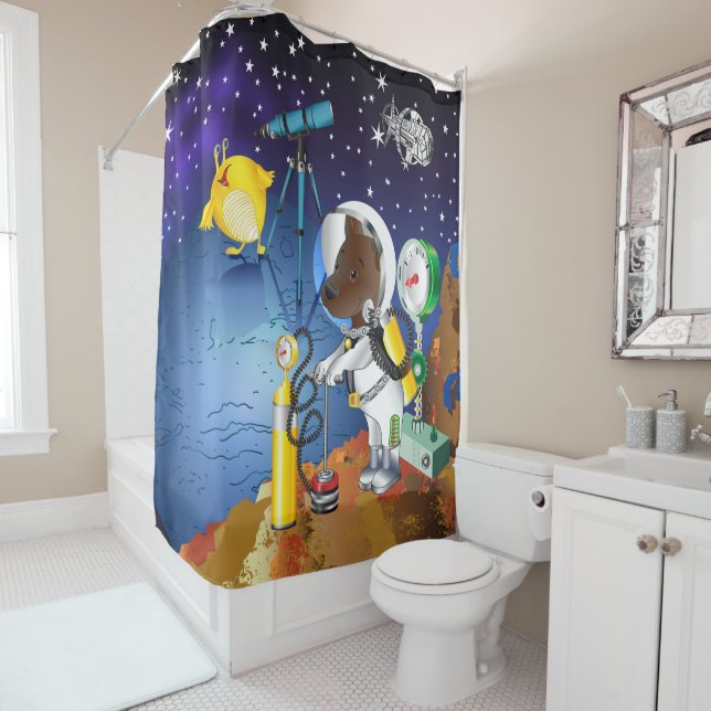 Puppy in space an alien with a telescope (In Situ)
