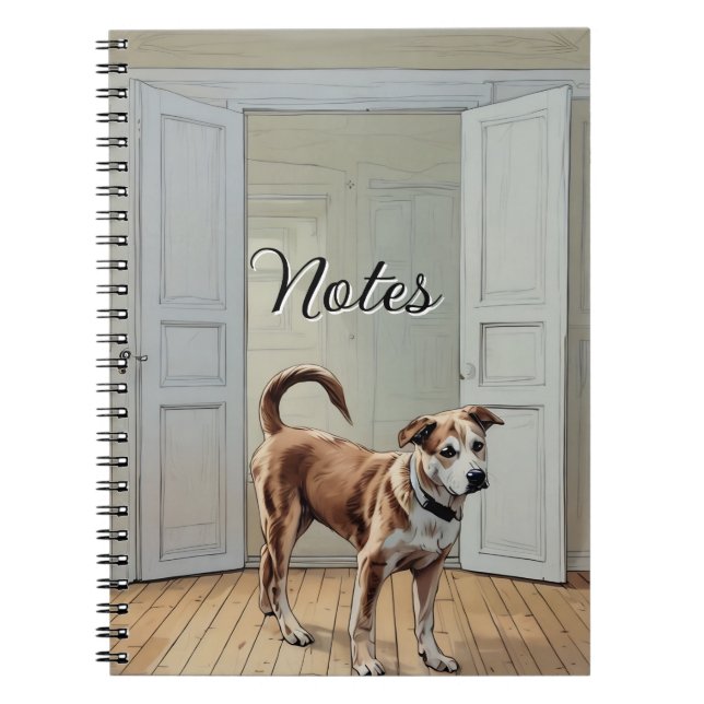 Puppy In The Doorway Spiral Photo Notebook (Front)