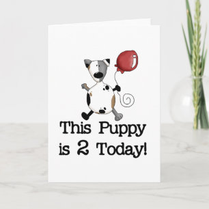 Puppy is 2 Birthday Tshirts and Gifts Card