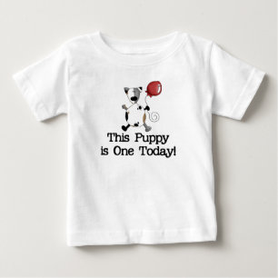 Puppy is One Birthday Baby T-Shirt