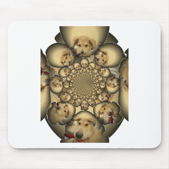 Puppy Kaleidoscope Art Print Mouse Pad (Front)