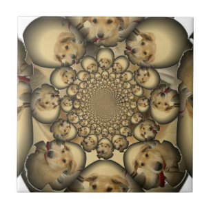 Puppy Kaleidoscope Art Print Tile