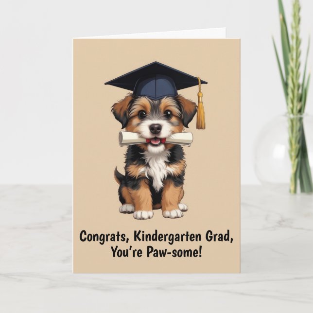 Puppy Kindergarten Graduation Card (Front)