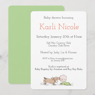 Puppy Kisses Baby Shower Invitations