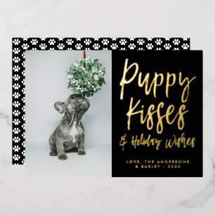 Puppy Kisses Empreinte de patte Photo Foil Carte d