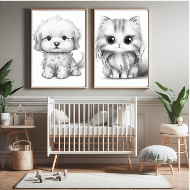 Puppy, Kitten nursery  (Not to size just so you can see the art.)