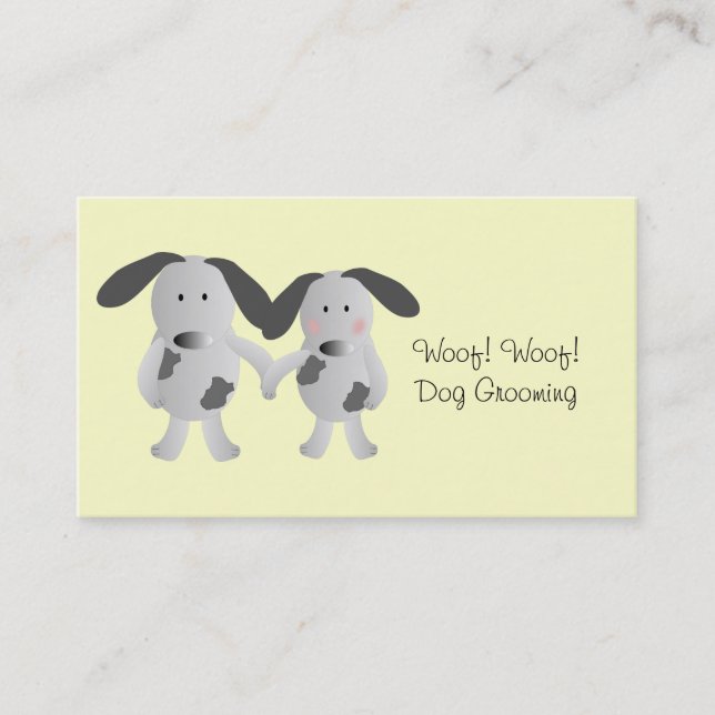 Puppy Log Chien Grooming Carte de visite (Devant)