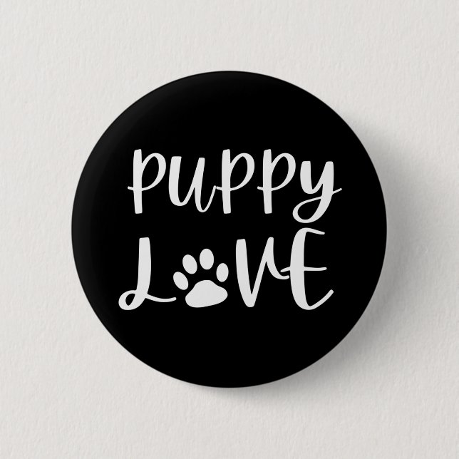 Puppy Love 2 Inch Round Button (Front)