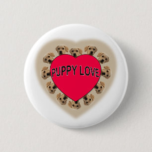 Puppy Love 2 Inch Round Button