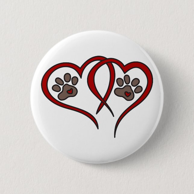 Puppy Love 2 Inch Round Button (Front)