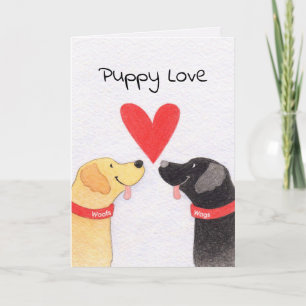 Puppy Love Card – Cute Dogs with Heart