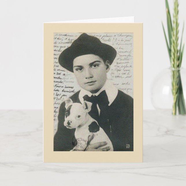 Puppy Love Carte d'anniversaire Vintage (Devant)