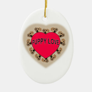Puppy Love Ceramic Ornament