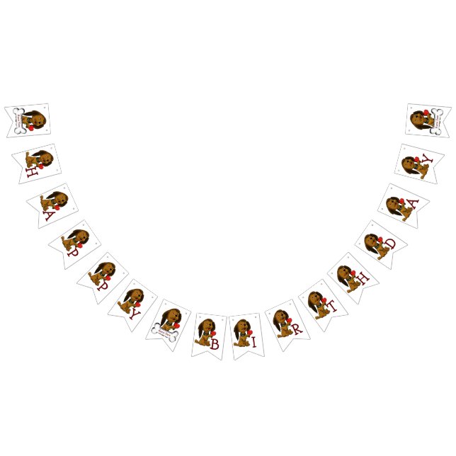 Puppy Love Child's Birthday Bunting Flags (All)