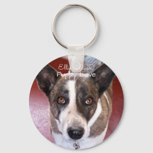 Puppy Love dog face your photo great gift Keychain