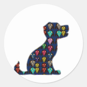 PUPPY LOVE dog pet animal NVN96 NavinJOSHI FUN Classic Round Sticker