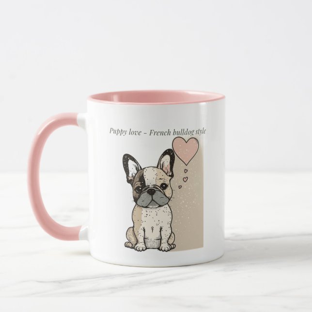 Puppy love - French bulldog style  Mug (Left)