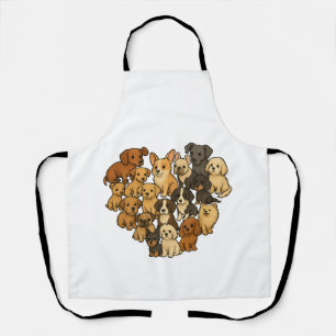 Puppy Love - Heart Made of Dogs Apron
