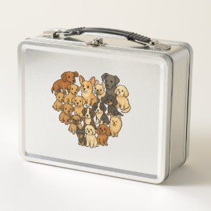 Puppy Love - Heart Made of Dogs Metal Lunch Box