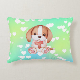 Puppy Love Hearts Accent Coussin