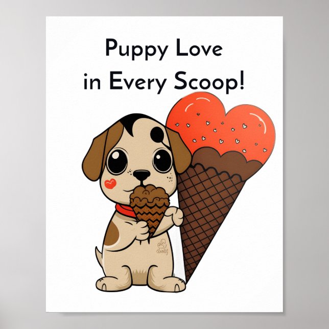 Puppy Love in Every Scoop! Poster (Front)