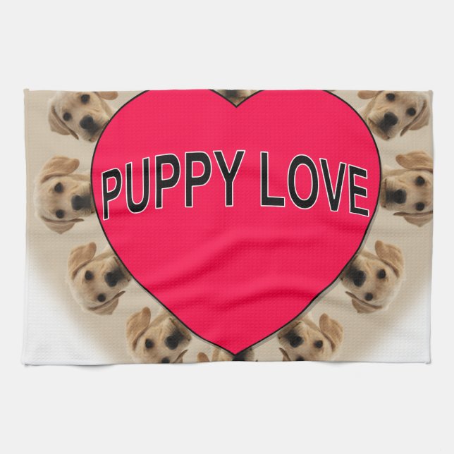 Puppy Love Kitchen Towel (Horizontal)