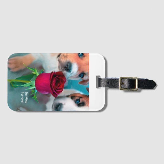 Puppy Love Luggage Tag (Front Horizontal)