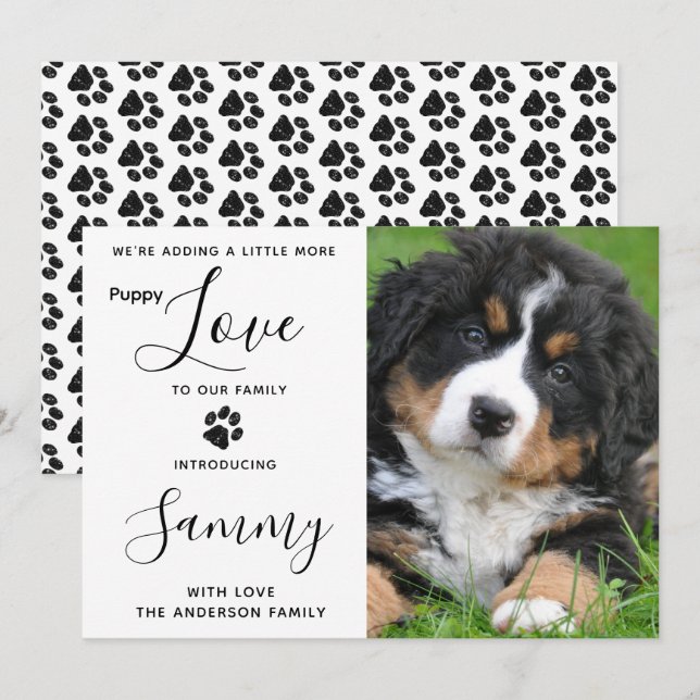 Puppy Love New Pet Dog Announcement (Front/Back)