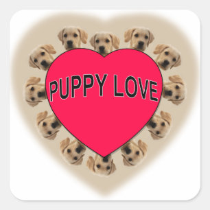 Puppy Love Square Sticker