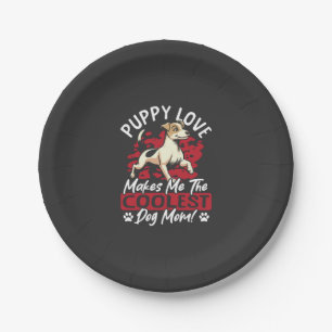 Puppy Love the Coolest Dog Mom! My Mom Is Cool Dog Paper Plate