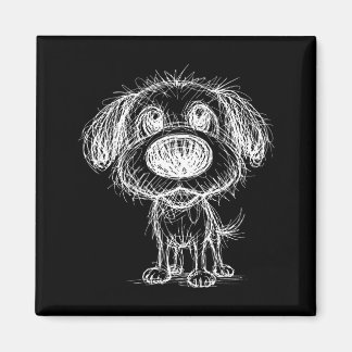 Puppy Lover Abstract Scribble Dog Art Cute Pet Sch Magnet