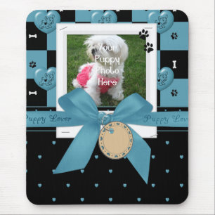 Puppy Lover BLUE Computer Mouse Pad