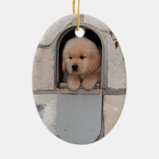 Puppy Mail Ceramic Ornament