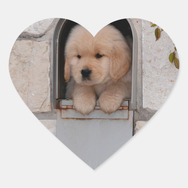 Puppy Mail Heart Sticker (Front)