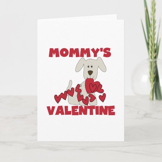 Puppy Mommy's Valentine T-shirts and Gifts Holiday Card (Front)