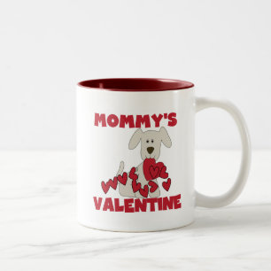 Puppy Mommy's Valentine T-shirts and Gifts Two-Tone Coffee Mug