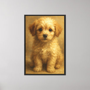 puppy Oil Painting Abstract Feline Wall Decor