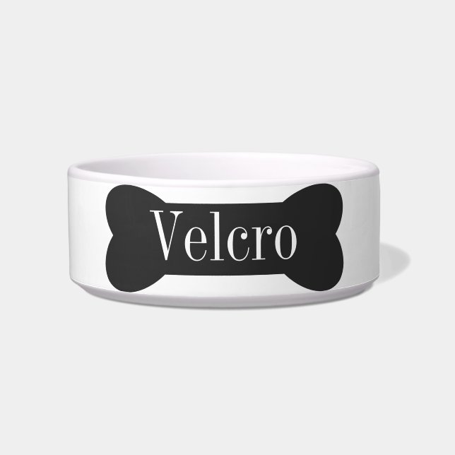 Puppy or Dog  Personalized Bone Water Food Dish (Front)